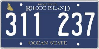 RI license plate 311237
