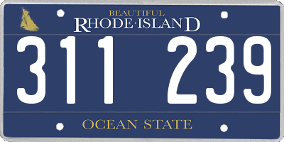 RI license plate 311239