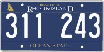 RI license plate 311243
