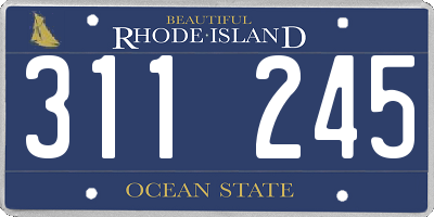 RI license plate 311245