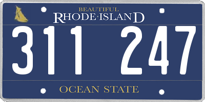 RI license plate 311247