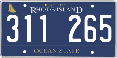 RI license plate 311265