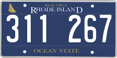 RI license plate 311267