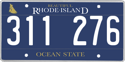 RI license plate 311276