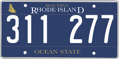 RI license plate 311277
