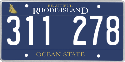 RI license plate 311278