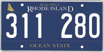RI license plate 311280