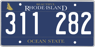 RI license plate 311282