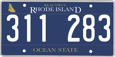 RI license plate 311283
