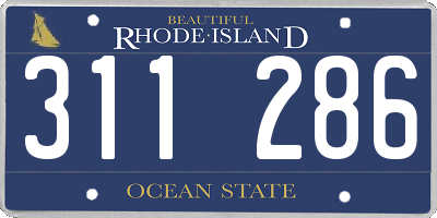 RI license plate 311286
