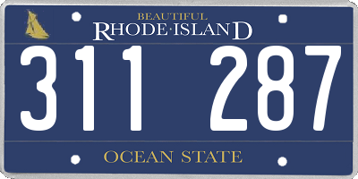 RI license plate 311287