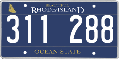 RI license plate 311288