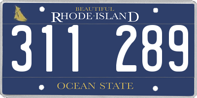 RI license plate 311289