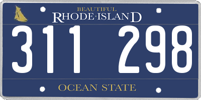 RI license plate 311298