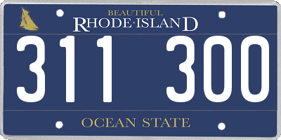 RI license plate 311300