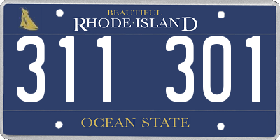 RI license plate 311301