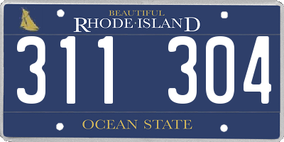 RI license plate 311304
