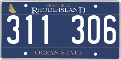 RI license plate 311306
