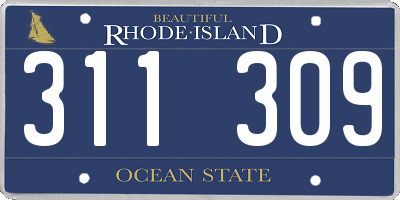 RI license plate 311309