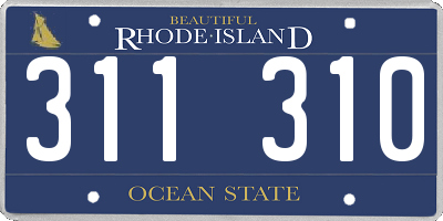 RI license plate 311310
