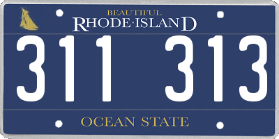 RI license plate 311313