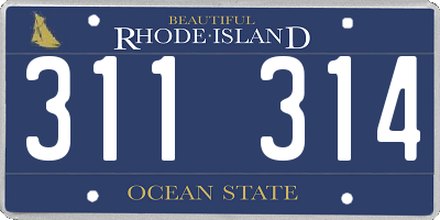 RI license plate 311314