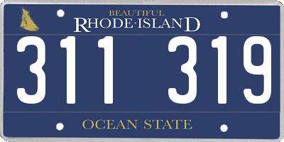 RI license plate 311319