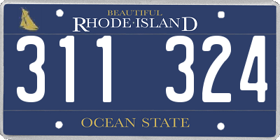 RI license plate 311324
