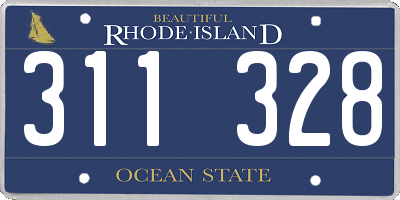 RI license plate 311328