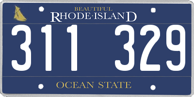 RI license plate 311329