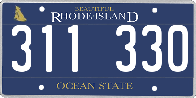 RI license plate 311330