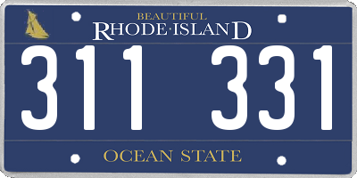 RI license plate 311331