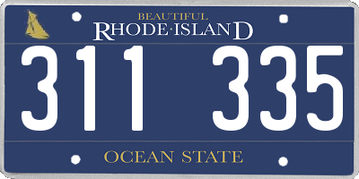 RI license plate 311335