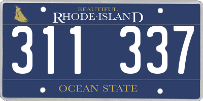 RI license plate 311337
