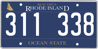 RI license plate 311338