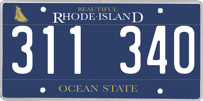 RI license plate 311340
