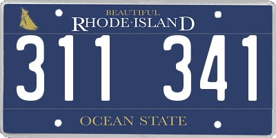 RI license plate 311341