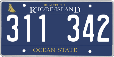 RI license plate 311342