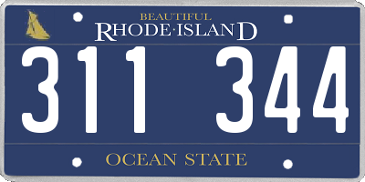 RI license plate 311344