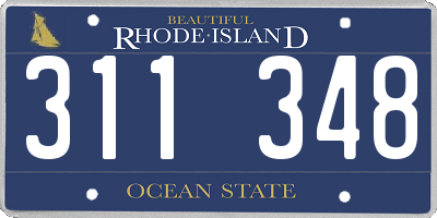 RI license plate 311348