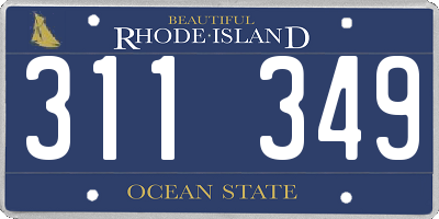RI license plate 311349