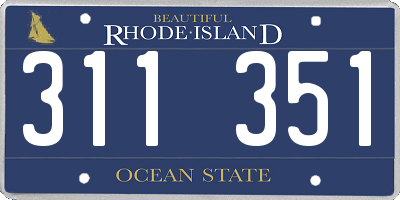 RI license plate 311351