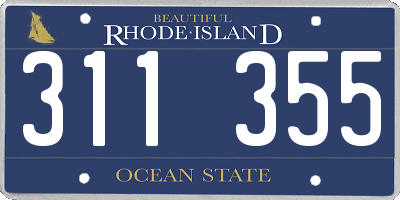 RI license plate 311355