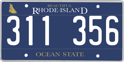 RI license plate 311356