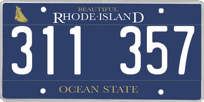 RI license plate 311357