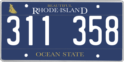 RI license plate 311358