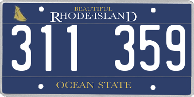 RI license plate 311359
