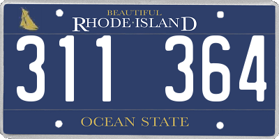 RI license plate 311364