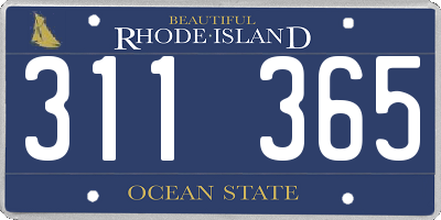 RI license plate 311365