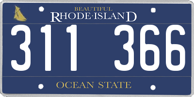 RI license plate 311366